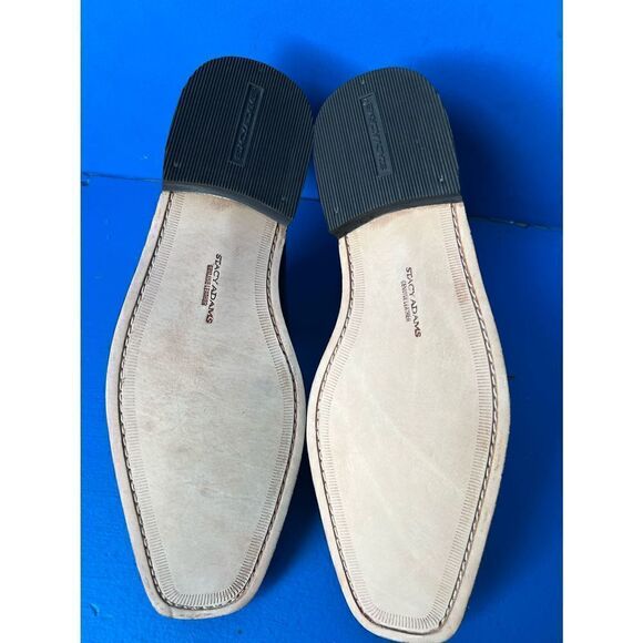 Stacy Adams Navy Blue Lizard Skin Print Leather Cap Toe Loafers Shoes Men's 12 - Picture 5 of 5